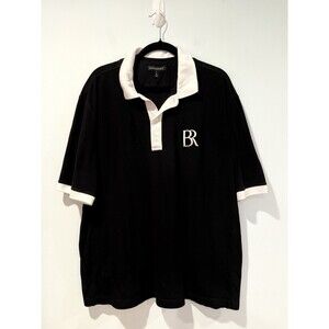 Banana Republic Polo Shirt Mens XL Tall Black Knit Preppy Travel Vacation
